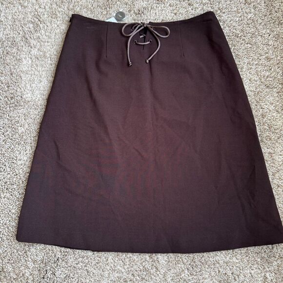 Anthropologie Elevenses Women’s Brown Button High Waisted A-Line Skirt size 2 - Picture 3 of 4